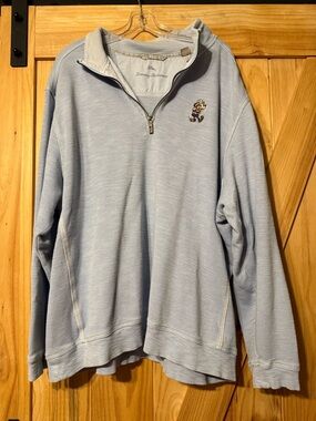 Tommy Bahama x Disney Men’s Light Blue Half-Zip Pullover Sweater